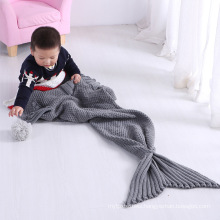 Hot sale solid flannel sleeping bag mermaid Tail blanket for kids